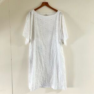 Trovata Birds of Paradis Eyelet Shift Dress in White sz S